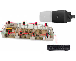 Акустическая система для ресторана, кафе 8 настенных колонки AUDAC WX302